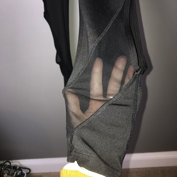 BSP Black Skinny Leggings – Sheer Leg Panels, Back Waist Zipper – XL - Picture 2 of 4